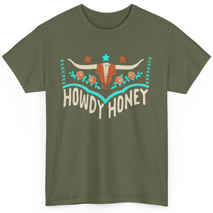 Retro Bull Skull Howdy Honey Western Country Cowboy Gift Classic Unisex T-Shirt
