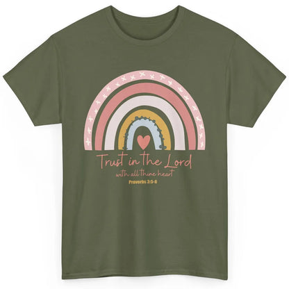 Rainbow Trust In The Lord With All Heart Christian Religious Classic Unisex T-Shirt