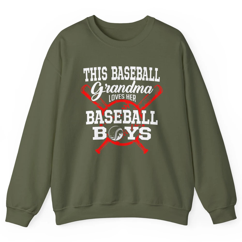Baseball Grandma Loves Her Baseball Boys Proud Baseball Nana Unisex Crewneck Sweatshirt