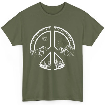 Peace Love Hiking Mountain Hikers Exploring Nature Camping Classic Unisex T-Shirt