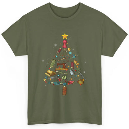 Merry Christmas Sewing Yarn Quilting Xmas Tree Sew Machine Classic Unisex T-Shirt