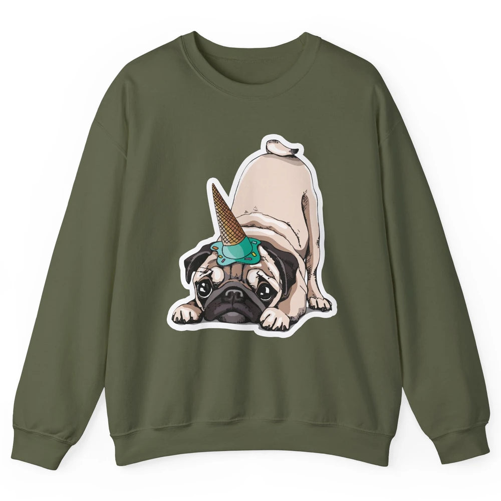 Puppy Pugs Funny Unicorn Pug Dog Lovers Gift Cute Pug Dog Unisex Crewneck Sweatshirt