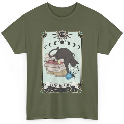 Retro Cat Books The Reader Tarot Card Halloween Reading Gift Classic Unisex T-Shirt