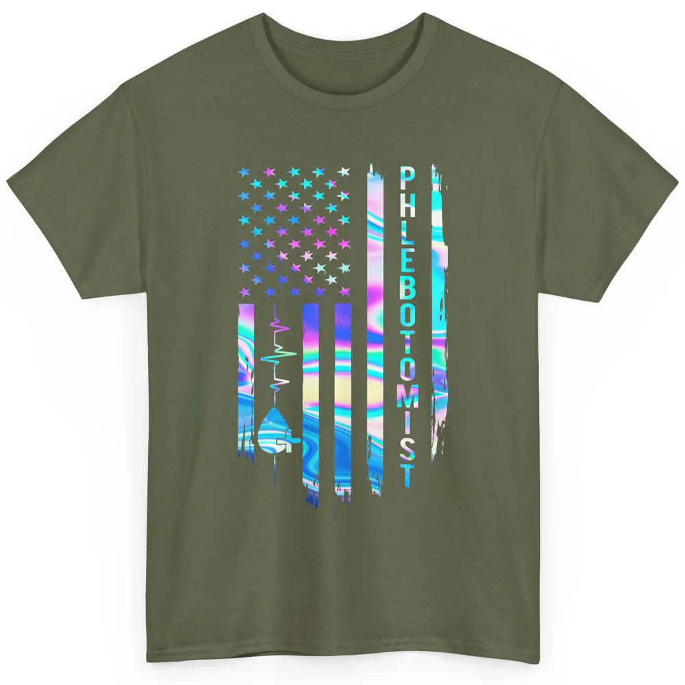 Phlebotomist Flag Blood Lab Vein Phlebotomy Life Nurse PT Classic Unisex T-Shirt