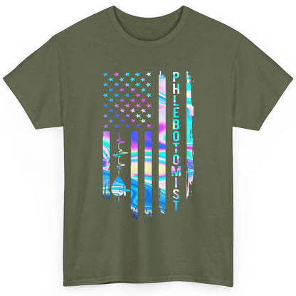 Phlebotomist Flag Blood Lab Vein Phlebotomy Life Nurse PT Classic Unisex T-Shirt