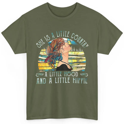 Retro Hippie Girl She's A Little Country A Little Hood Peace Classic Unisex T-Shirt