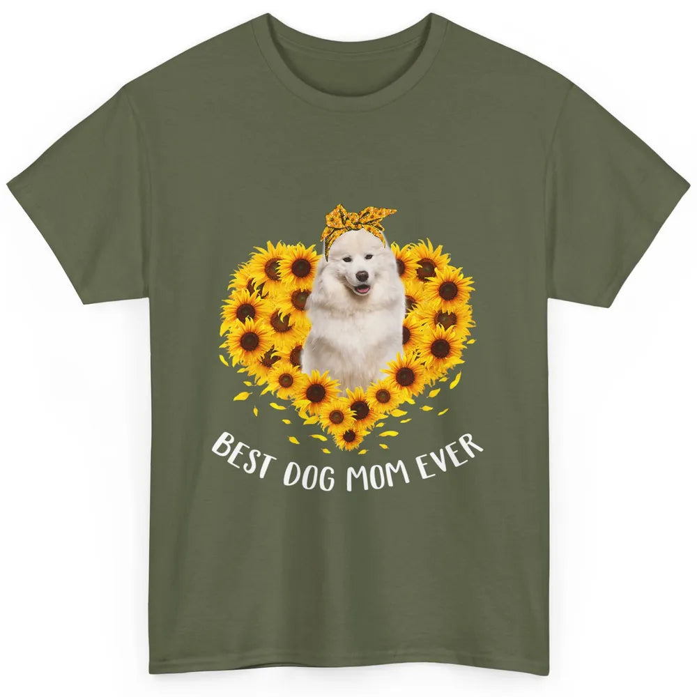 Retro Best Samoyed Dog Mom Ever Mother Puppy Sunflower Heart Classic Unisex T-Shirt