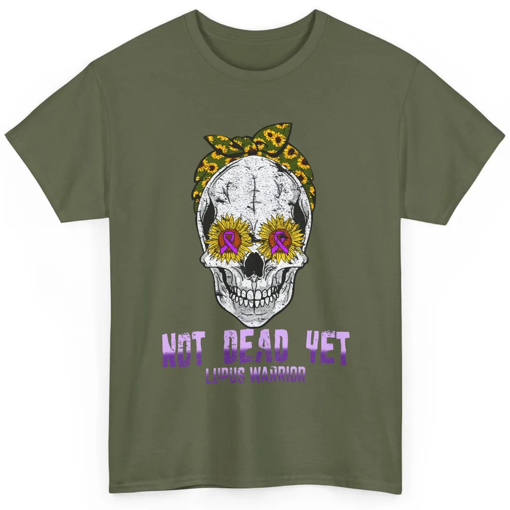 Not Dead Yet Skull Lupus Awareness Funny Sunflower Skeleton Classic Unisex T-Shirt
