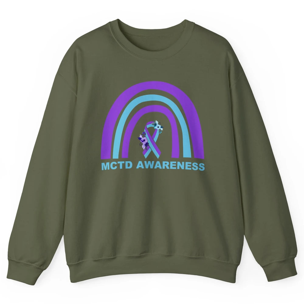 Mixed Connective Tissue Disease Awareness MCTD Floral Ribbon Unisex Crewneck Sweatshirt