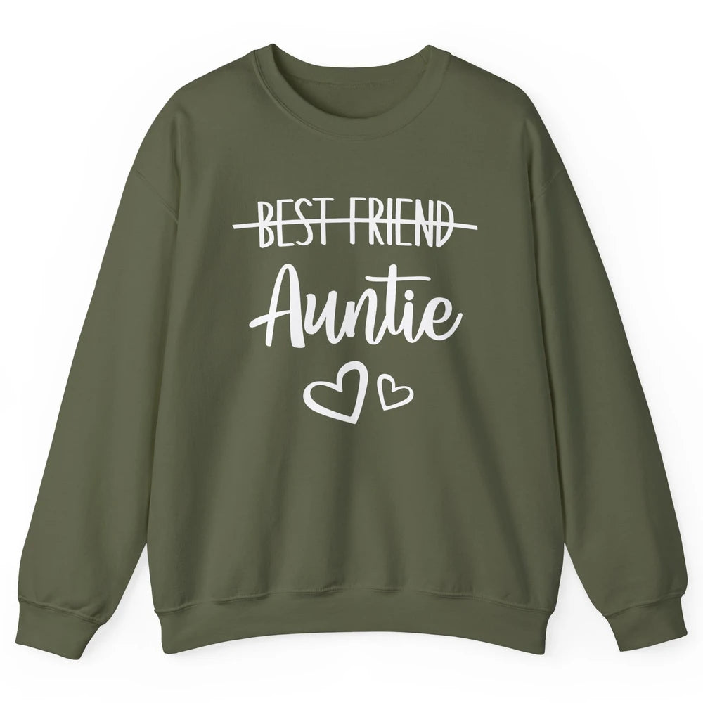 Promoted From Bestie To Auntie Pregnancy Reveal Bestfriend Unisex Crewneck Sweatshirt