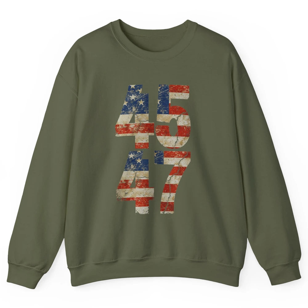 Retro 45 47 Vote Donald Trump Save America Again Republican Unisex Crewneck Sweatshirt