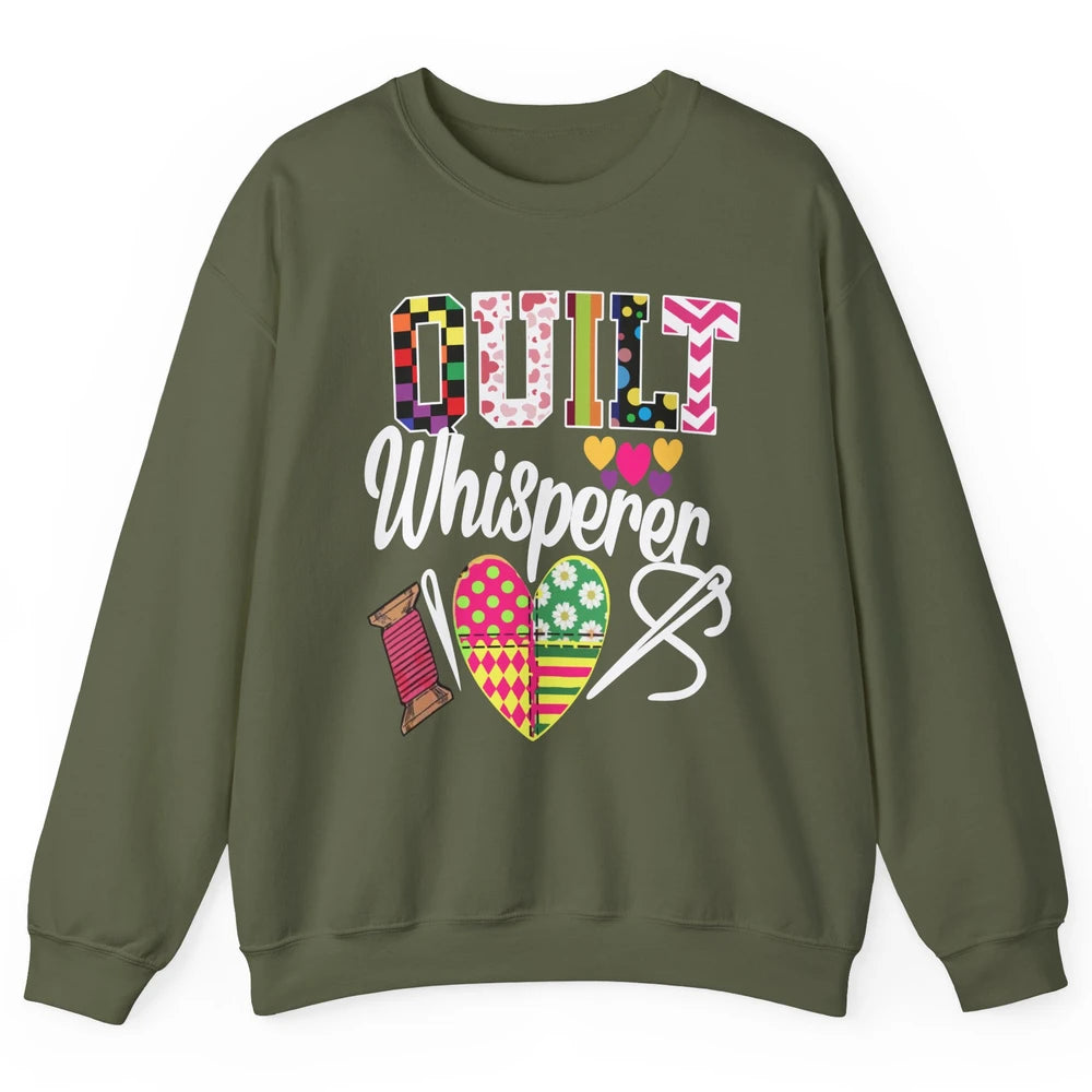 Retro Quilt Whisperer Quilting Life Sewing Life Quilt Lovers Unisex Crewneck Sweatshirt