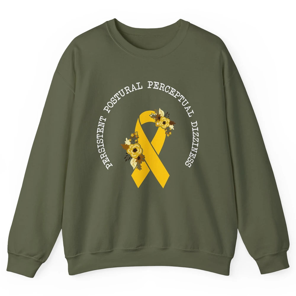 Persistent Postural-perceptual Dizziness PPPD Yellow Ribbon Unisex Crewneck Sweatshirt