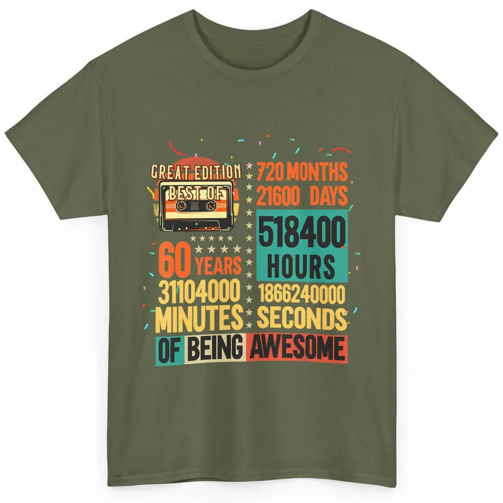 Retro 60s Lifetime Cassette Music Count Down 60th Birthday Classic Unisex T-Shirt