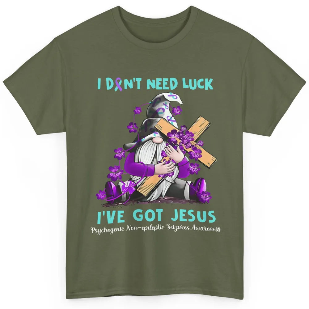 PNES Awareness Gnome I Don't Need Luck I've Got Jesus Faith Classic Unisex T-Shirt