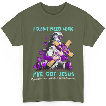PNES Awareness Gnome I Don't Need Luck I've Got Jesus Faith Classic Unisex T-Shirt