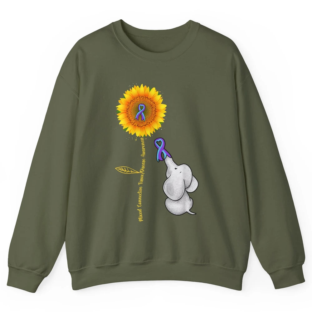 Mixed Connective Tissue Disease Baby Elephant Sunflower Unisex Crewneck Sweatshirt