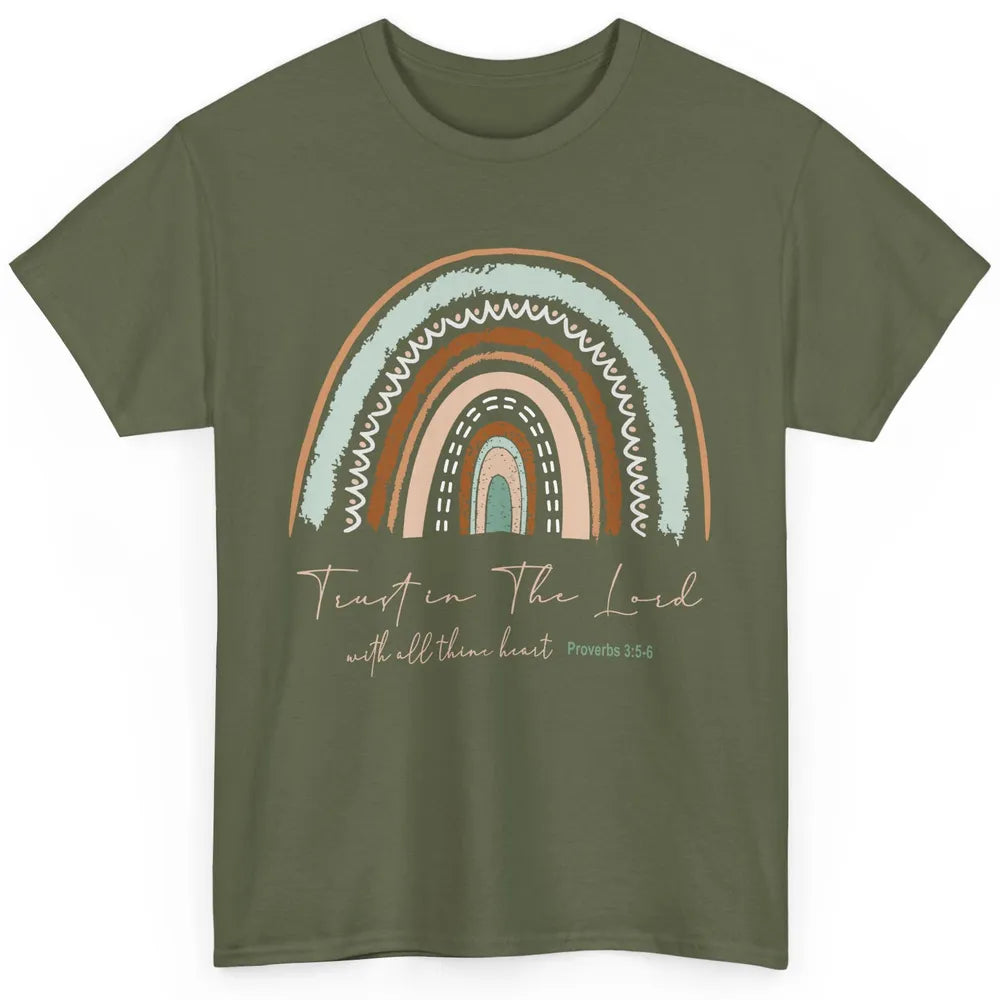 Rainbow Trust In The Lord With All Heart Christian Religious Classic Unisex T-Shirt