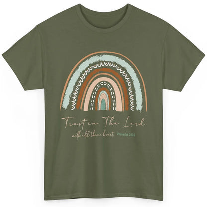 Rainbow Trust In The Lord With All Heart Christian Religious Classic Unisex T-Shirt