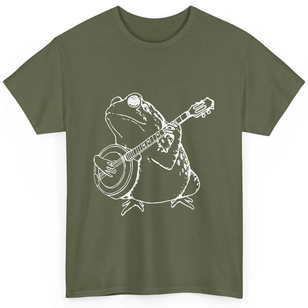 Retro Frog Playing Banjo Musician Banjo Player Music Vintage Classic Unisex T-Shirt