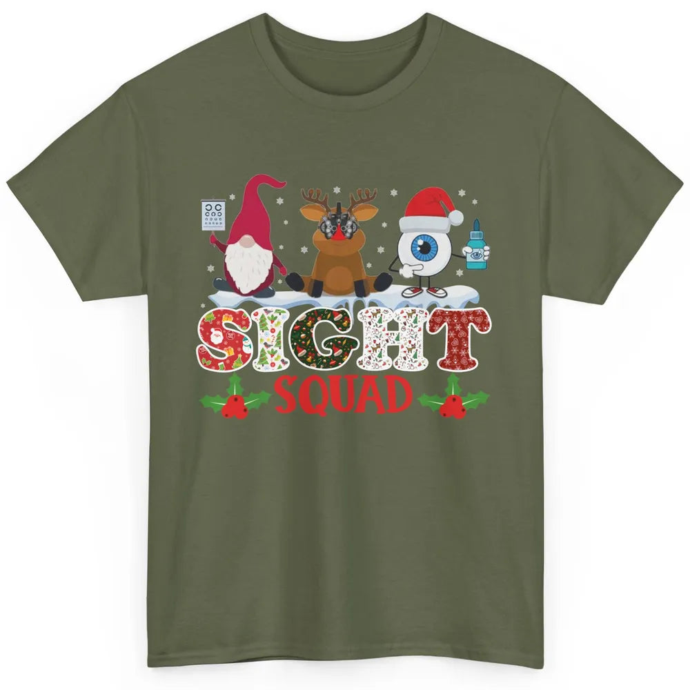 Optometrist Sight Squad Gnome Reindeer Optician Christmas Classic Unisex T-Shirt