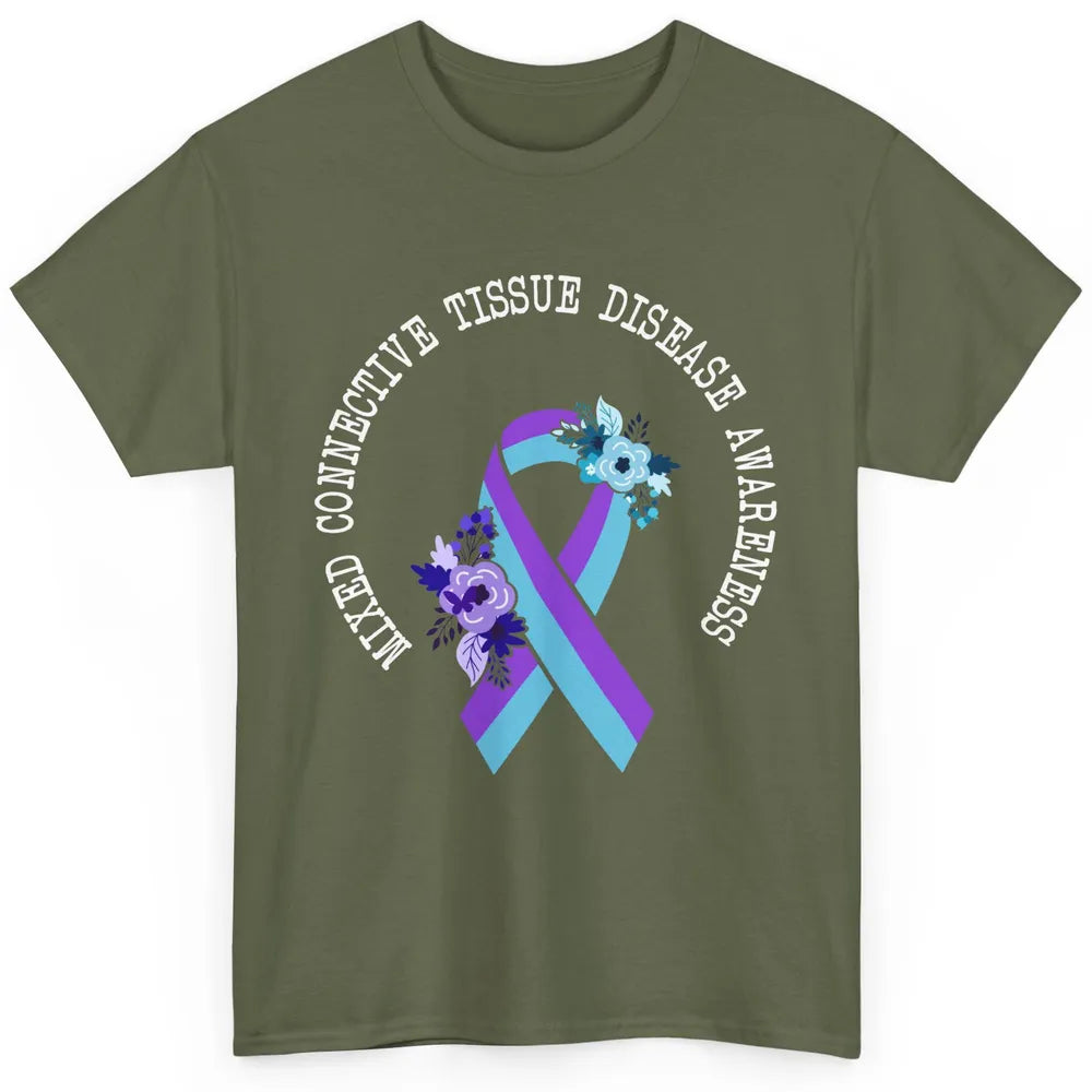 Mixed Connective Tissue Disease Awareness MCTD Floral Ribbon Classic Unisex T-Shirt