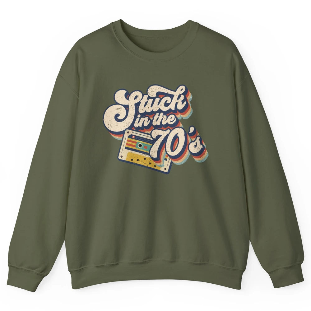 Retro Made In The 70s Stuck In The 70's 1970s Birthday Day Unisex Crewneck Sweatshirt