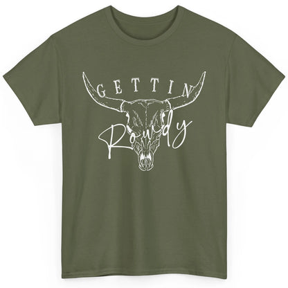 Retro Bull Skull Getting Rowdy Western Bridal Honeymoon Classic Unisex T-Shirt