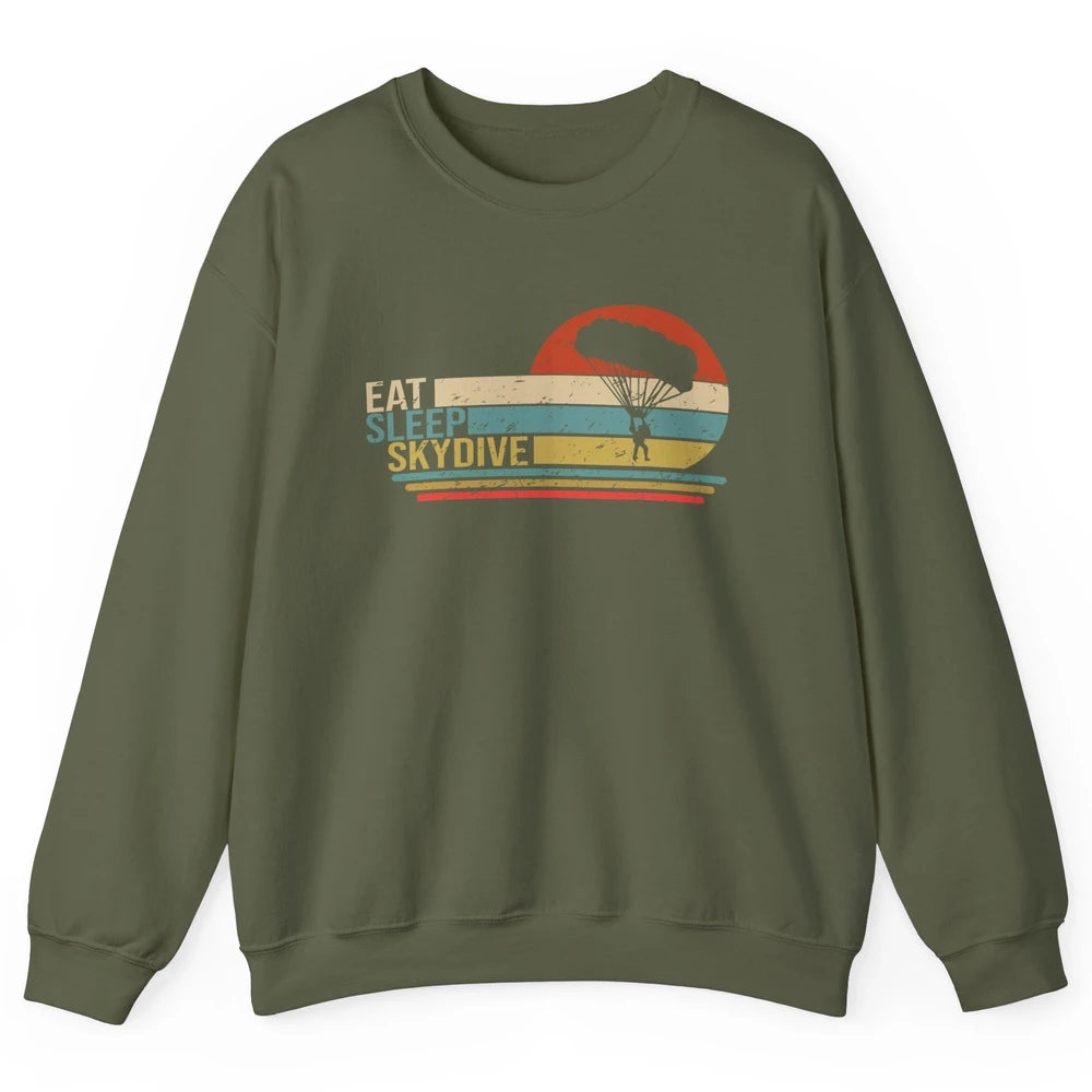Vintage Skydiving Eat Sleep Skydive Parachute Skydiver Gift Unisex Crewneck Sweatshirt