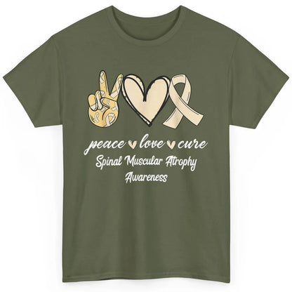 Peace Love Cure Cream Ribbon Spinal Muscular Atrophy SMA Classic Unisex T-Shirt