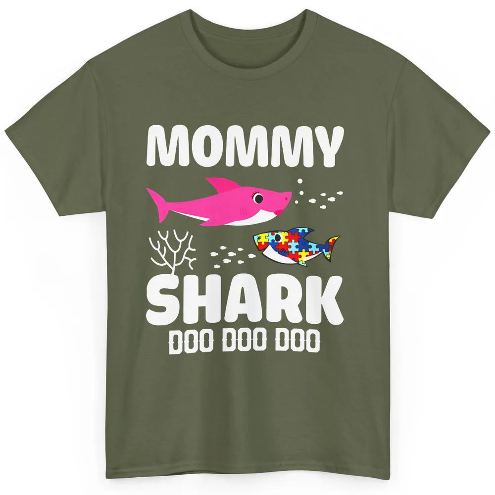 Mommy Shark Autism Shark Puzzle Autism Mom Autism Awareness Classic Unisex T-Shirt