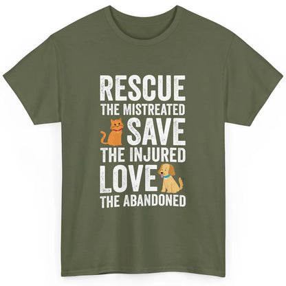 Rescue Mistreated Save Injured Adopt Dog Cat Animal Rescuer Classic Unisex T-Shirt