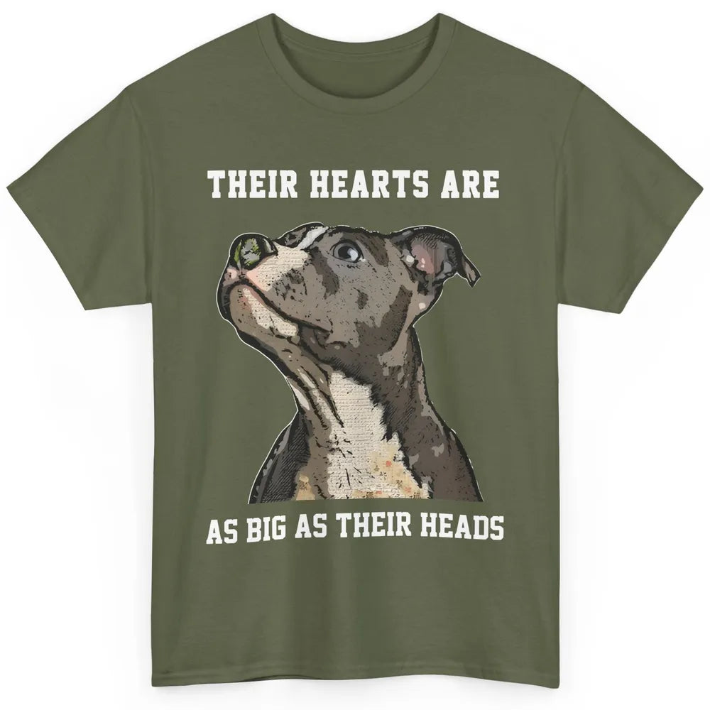 Pitbull Hearts Are As Big As Their Heads Pittie Mom Dad Classic Unisex T-Shirt