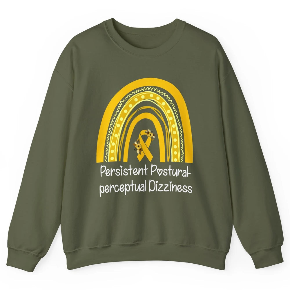Persistent Postural-perceptual Dizziness PPPD Yellow Rainbow Unisex Crewneck Sweatshirt