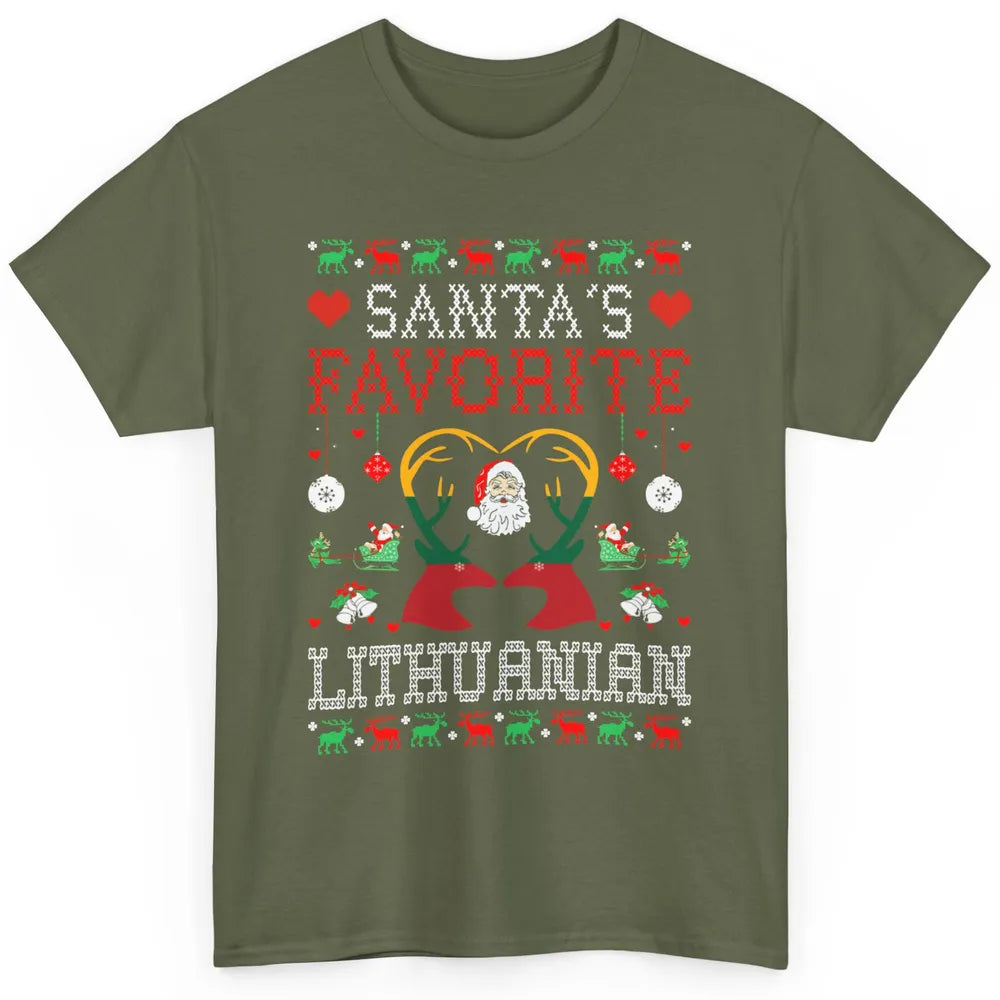 Merry Christmas Santa Favorite Lithuanian Xmas Ugly Santa Classic Unisex T-Shirt