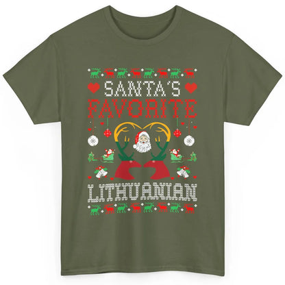 Merry Christmas Santa Favorite Lithuanian Xmas Ugly Santa Classic Unisex T-Shirt