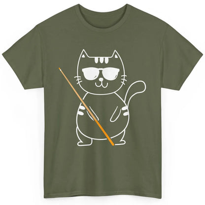 Pool Player Cool Cat Sunglasses Eight Balls Pool Snooker Pun Classic Unisex T-Shirt