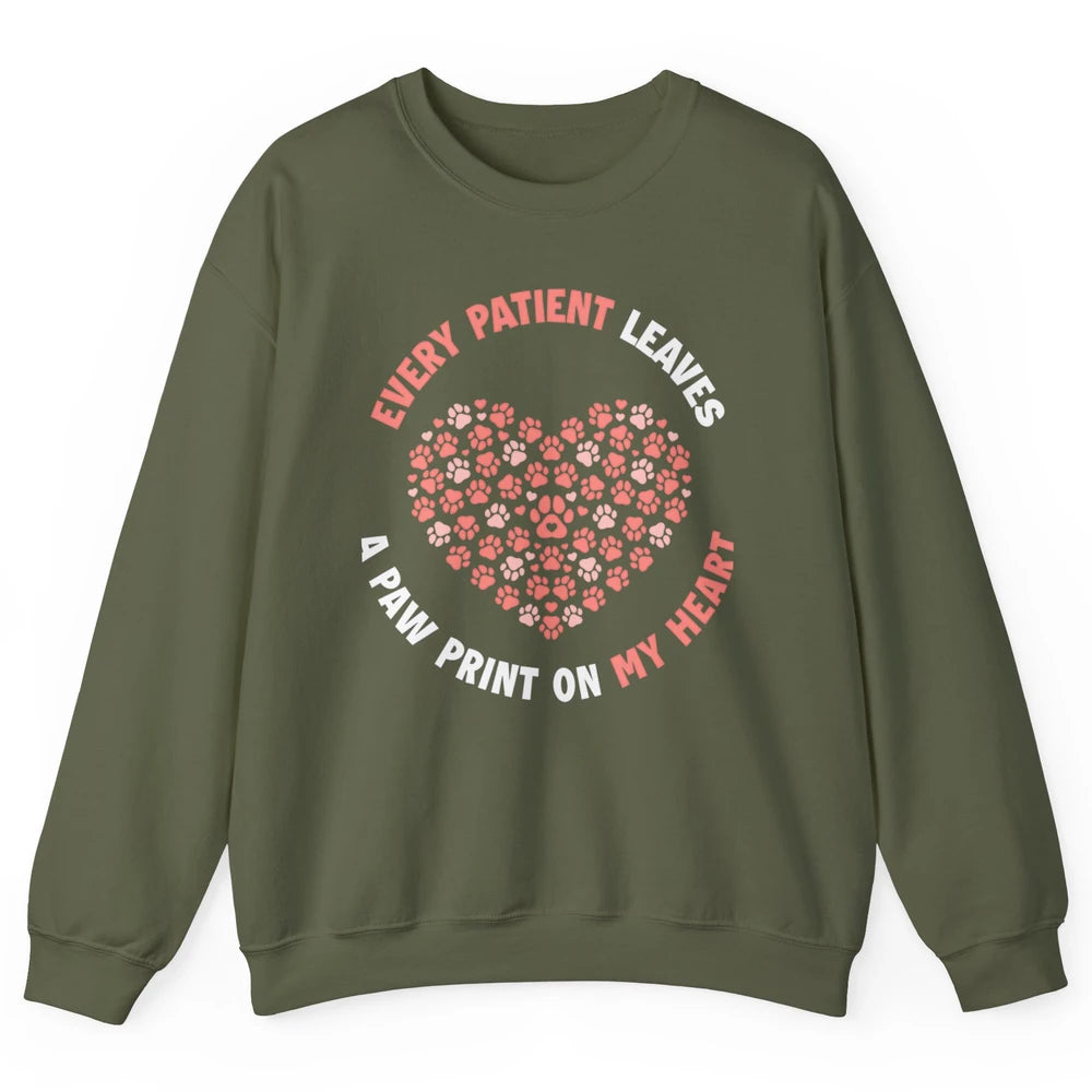 Patient Leaves Paw Heart Veterinarian Love Vet Tech Animal Unisex Crewneck Sweatshirt
