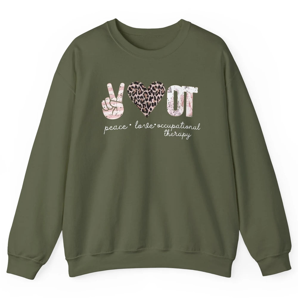 Retro Occupational Therapist Peace Love Occupational Therapy Unisex Crewneck Sweatshirt