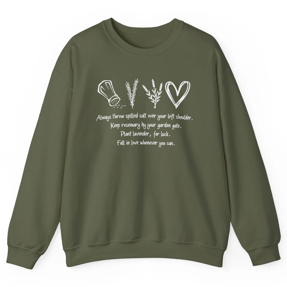 Practical Magic Witch Gardening Card Gardeners Plant Lovers Unisex Crewneck Sweatshirt