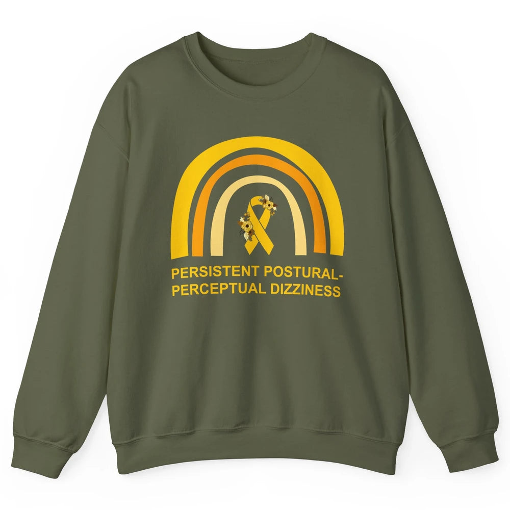 Persistent Postural-perceptual Dizziness PPPD Yellow Rainbow Unisex Crewneck Sweatshirt