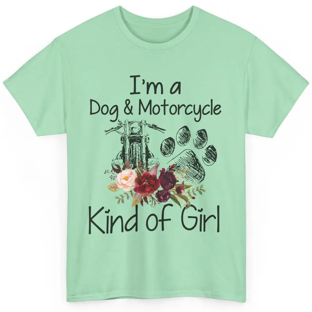 Retro Floral Motorbike I'm Dog Motorcycle Kinda Girl Dog Mom Classic Unisex T-Shirt