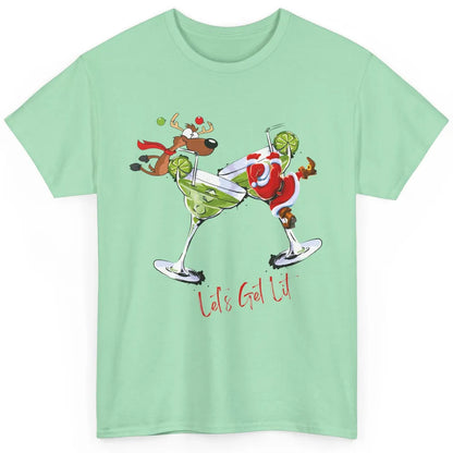 Party Santa & Reindeer Cocktail Glasses Let's Get Lit Xmas Classic Unisex T-Shirt