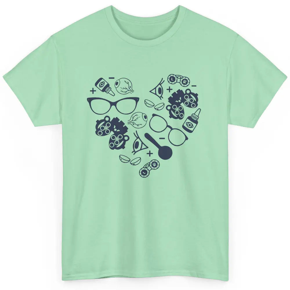 Optometrist Love Heart Symbols Optician Eye Doctor Gift Classic Unisex T-Shirt