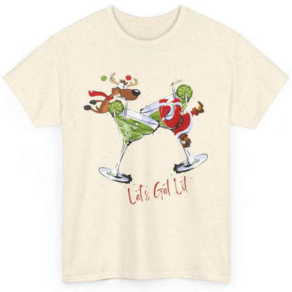 Party Santa & Reindeer Cocktail Glasses Let's Get Lit Xmas Classic Unisex T-Shirt
