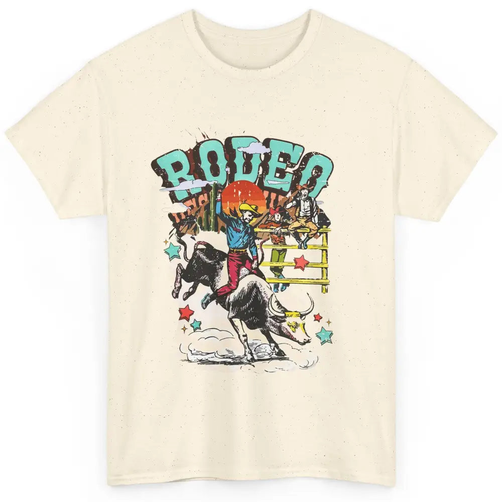 Retro Cowboy Horsing Rodeo Dad Bull Racing Western Country Classic Unisex T-Shirt