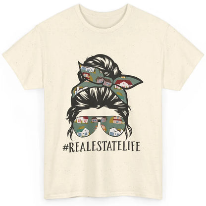 Real Estate Wife Life Messy Bun Mom Realtor Women Close Deal Classic Unisex T-Shirt