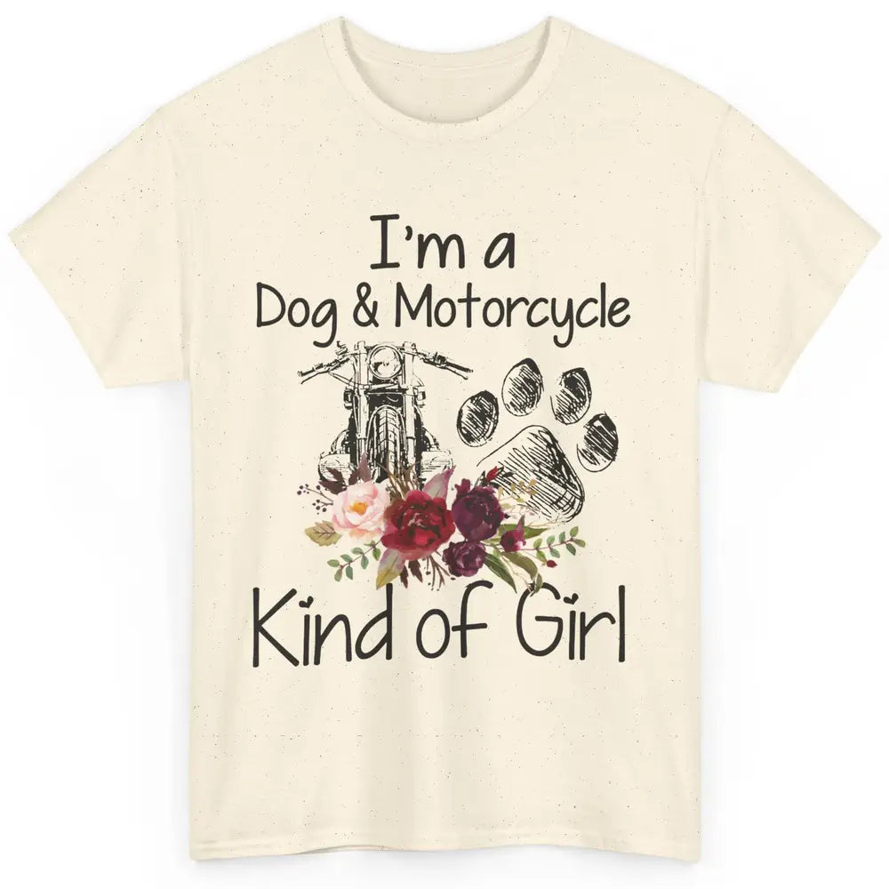Retro Floral Motorbike I'm Dog Motorcycle Kinda Girl Dog Mom Classic Unisex T-Shirt