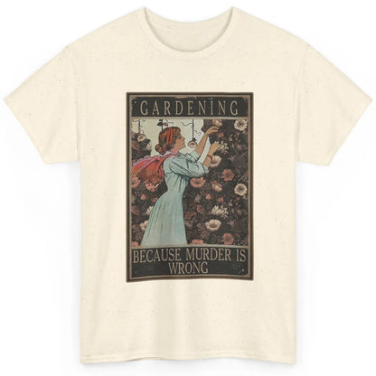 Retro Plant Mom Gardening Because Murder Is Wrong Gardener Classic Unisex T-Shirt