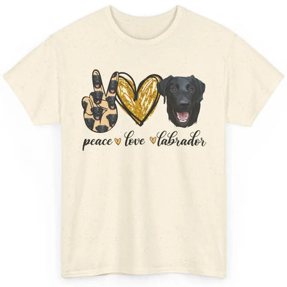 Peace Love Labrador Dog Black Labrador Retriever Dad Mom Classic Unisex T-Shirt